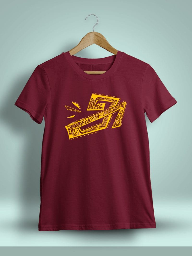 Aana Maroon Tamil T-Shirt For Men - Half Sleeve