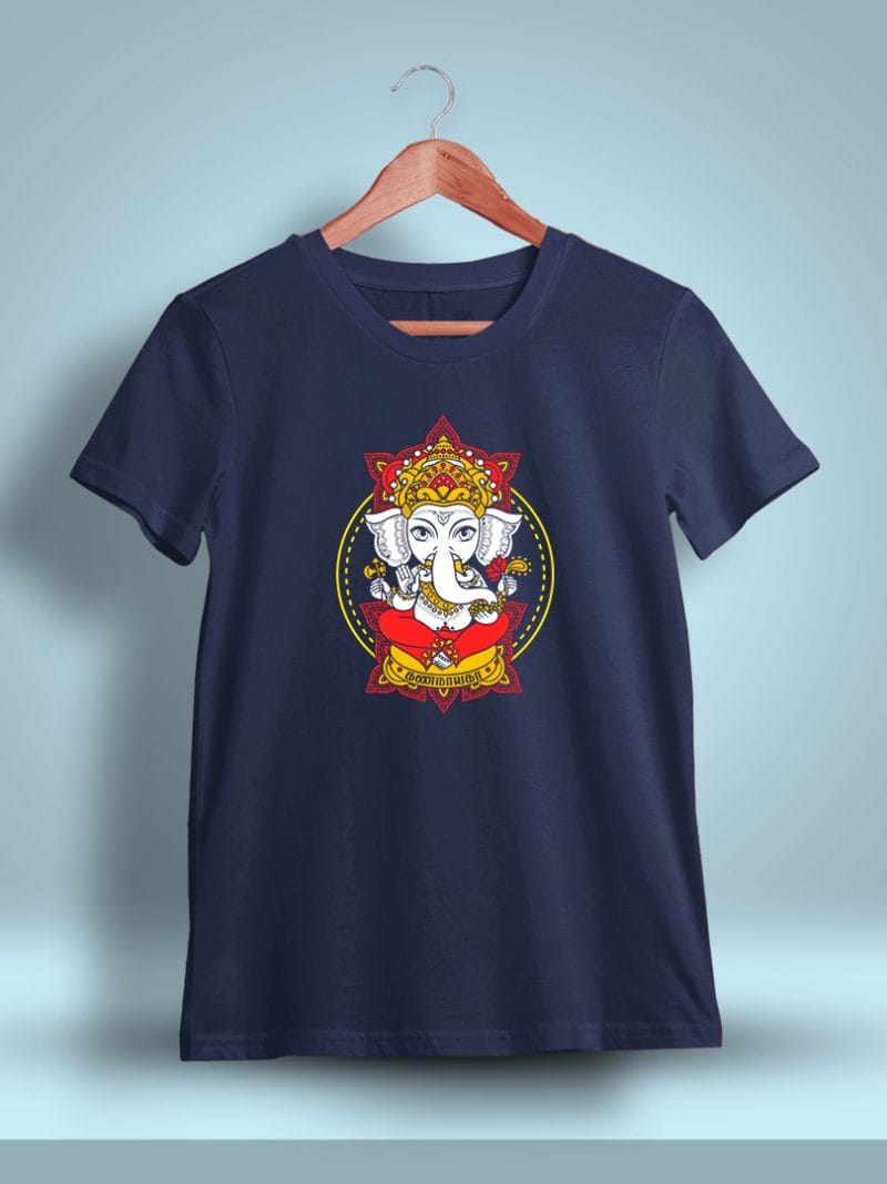 Gananayaga God Vinayagar T-Shirt For Men - Half Sleeve