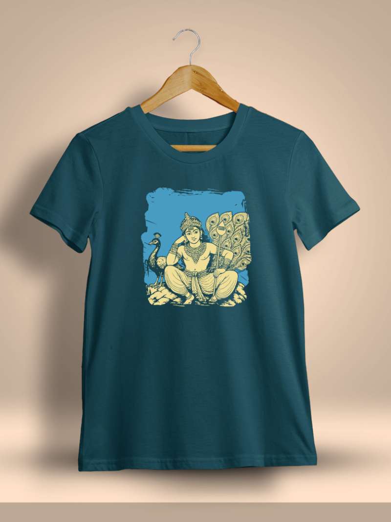 Murugan Relaxed Pose T-Shirt For Men - Half Sleeve